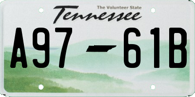 TN license plate A9761B