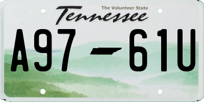 TN license plate A9761U