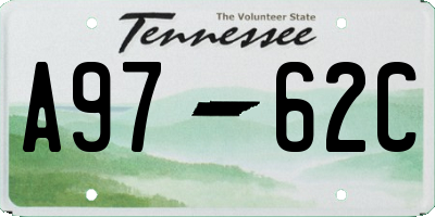 TN license plate A9762C