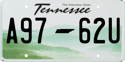 TN license plate A9762U