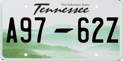 TN license plate A9762Z