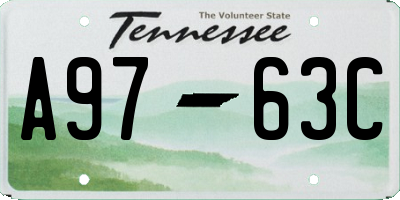 TN license plate A9763C