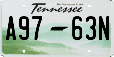 TN license plate A9763N