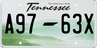 TN license plate A9763X
