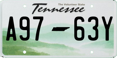 TN license plate A9763Y