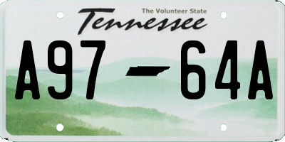 TN license plate A9764A