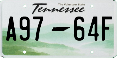 TN license plate A9764F