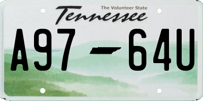 TN license plate A9764U