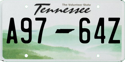 TN license plate A9764Z