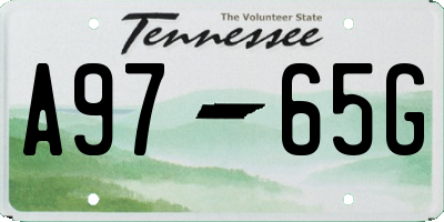 TN license plate A9765G