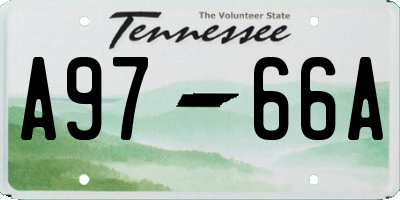 TN license plate A9766A