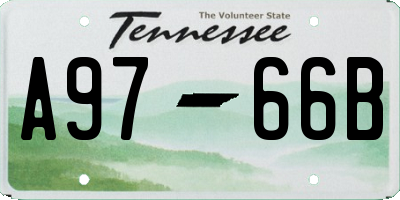 TN license plate A9766B