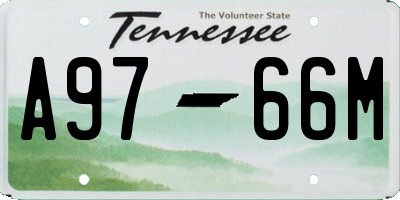 TN license plate A9766M