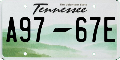 TN license plate A9767E