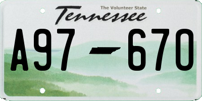 TN license plate A9767O