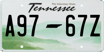 TN license plate A9767Z