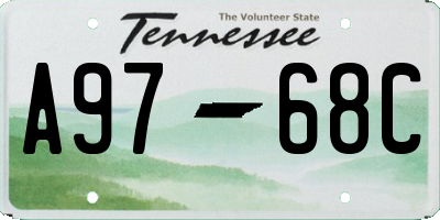 TN license plate A9768C