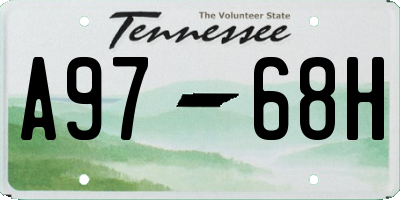 TN license plate A9768H