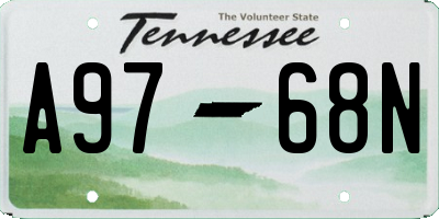 TN license plate A9768N