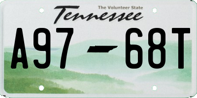 TN license plate A9768T