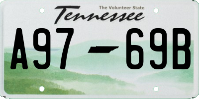 TN license plate A9769B