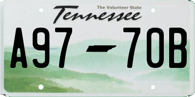 TN license plate A9770B