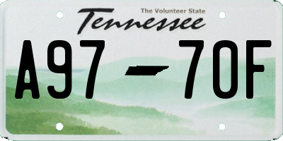 TN license plate A9770F