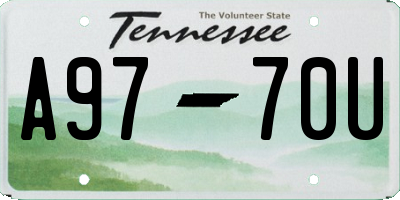TN license plate A9770U
