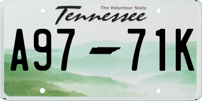 TN license plate A9771K