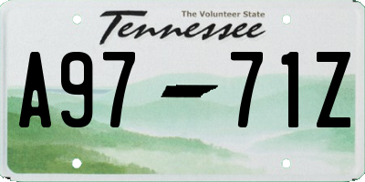 TN license plate A9771Z