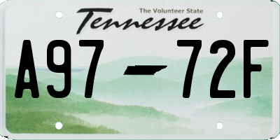 TN license plate A9772F