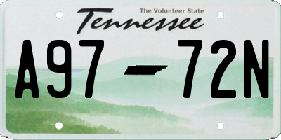 TN license plate A9772N