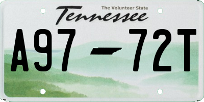 TN license plate A9772T