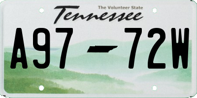 TN license plate A9772W