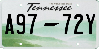 TN license plate A9772Y