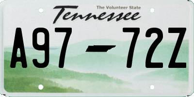 TN license plate A9772Z