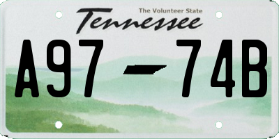 TN license plate A9774B