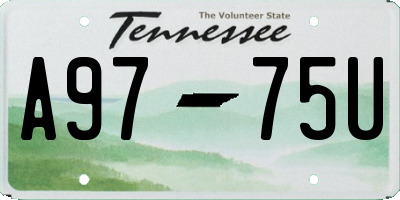 TN license plate A9775U