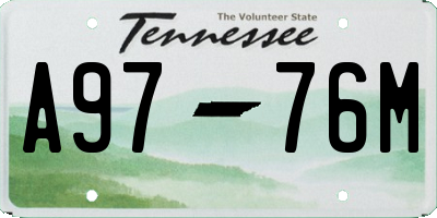 TN license plate A9776M