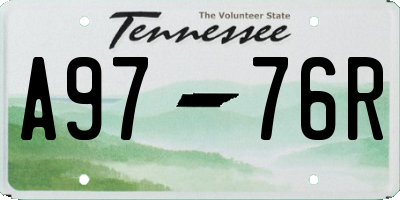 TN license plate A9776R
