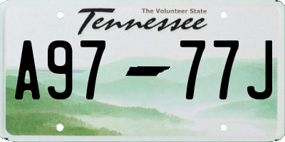 TN license plate A9777J