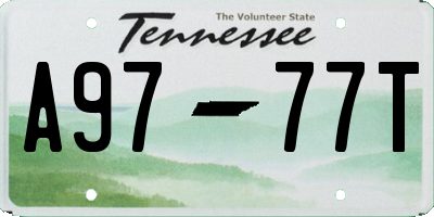 TN license plate A9777T