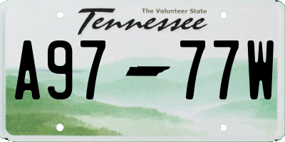 TN license plate A9777W