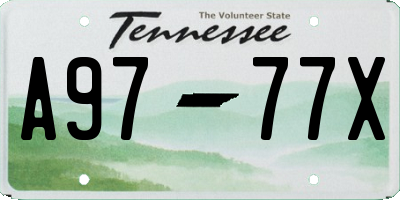 TN license plate A9777X