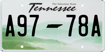 TN license plate A9778A