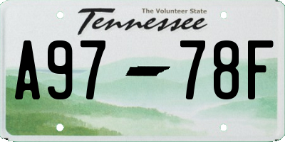 TN license plate A9778F