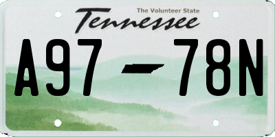 TN license plate A9778N