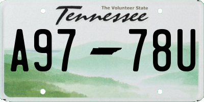 TN license plate A9778U