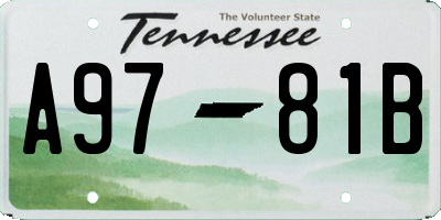 TN license plate A9781B