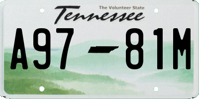 TN license plate A9781M
